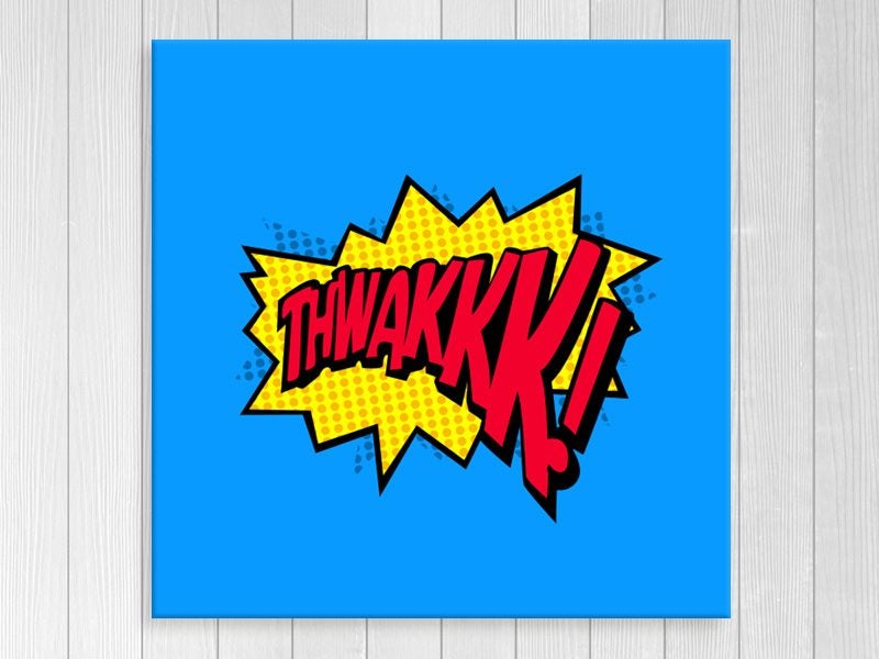 Pop Art - Blue - Red - Yellow - Typography - Wall Art - Art Prints Carousel 1