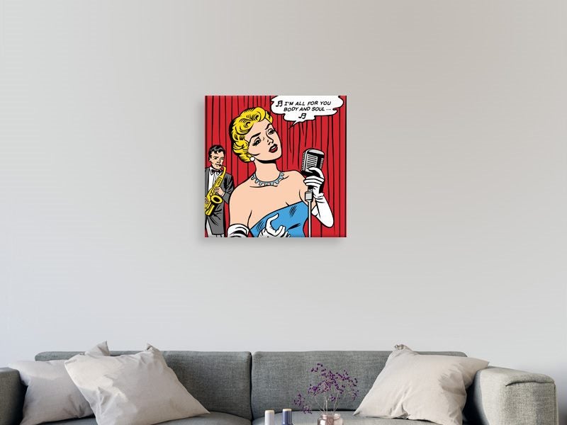 Pop Art - Lady - Singer - Red - Blue - Yellow - Wall Art - Art Prints Carousel 2