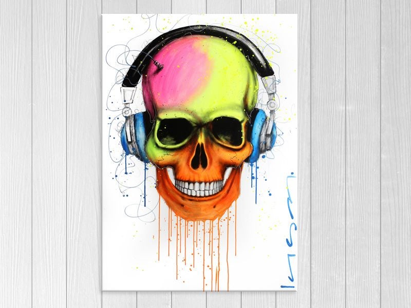 Skull - Music - Pop Art - Day Of The Dead - Colourful - Art Prints Carousel 1