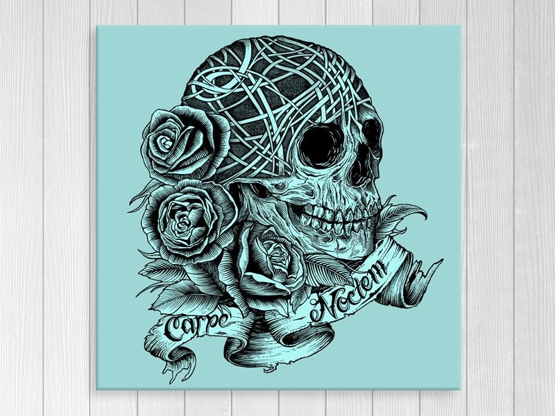 Skull Green - Pop Art - Day Of The Dead - Graffiti Art - Art Prints Carousel 1