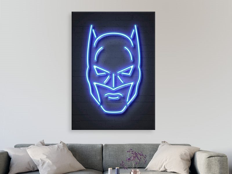 Batman - Kids Art - Pop Art - Black - Blue - Neon - Wall Art - Art Prints Carousel 2