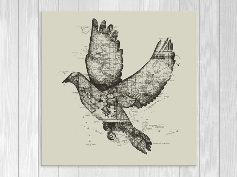 Bird Map - Abstract - Bird Art - Contemporary Art - Wall Art - Art Prints Carousel 1