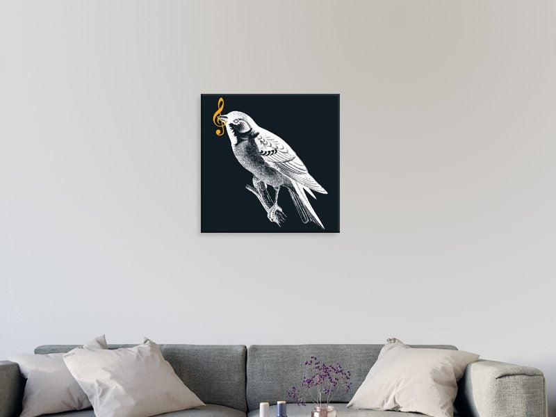 Bird - Music - Pop Art - Black, White, Yellow - Wall Art - Art Prints Carousel 2
