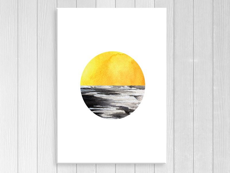 Sunset - Geometric - Contemporary - Scandinavian - Wall Art - Art Prints Carousel 1