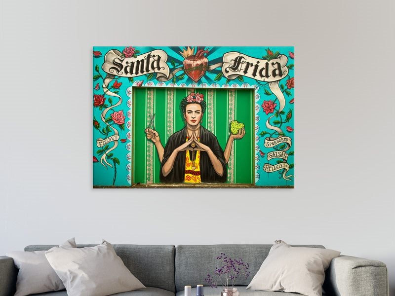 Frida Kahlo - Pop Art - Graffiti Art - Blue, Green - Wall Art - Art Prints Carousel 2
