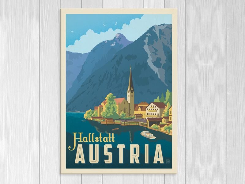 Retro - Austria - Vintage - Pop Art - Landscape - Wall Art - Art Prints Carousel 1