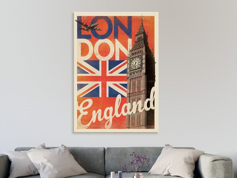 Retro - London - Vintage - Pop Art - Red - Travel - Wall Art - Art Prints Carousel 2