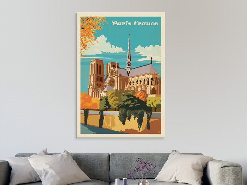 Retro - Vintage - Paris - Notre Dame - Pop Art - Wall Art - Art Prints Carousel 2