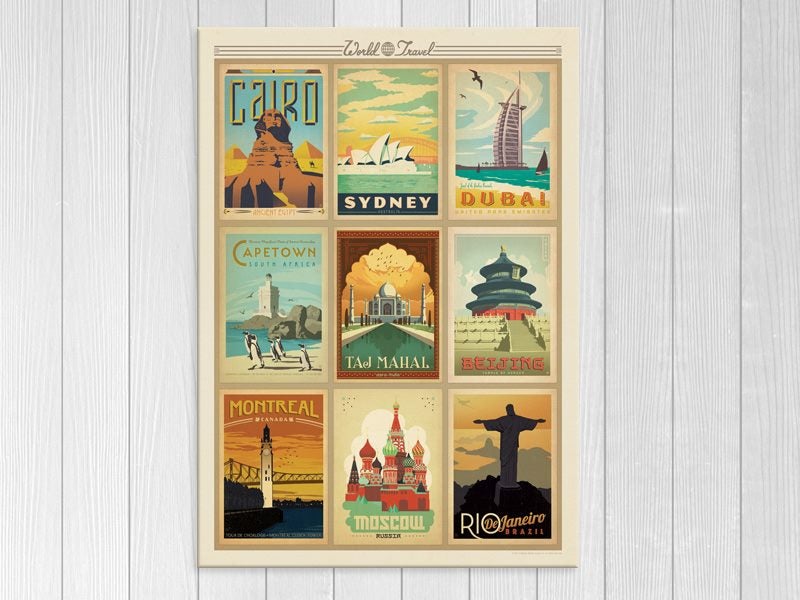 Retro - World Travel - Vintage - Pop Art - Wall Art - Art Prints Carousel 1