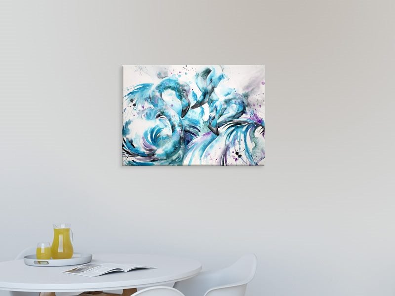 Flamingos - Contemporary - Bird Art - Watercolour - Wall Art - Art Prints Carousel 2