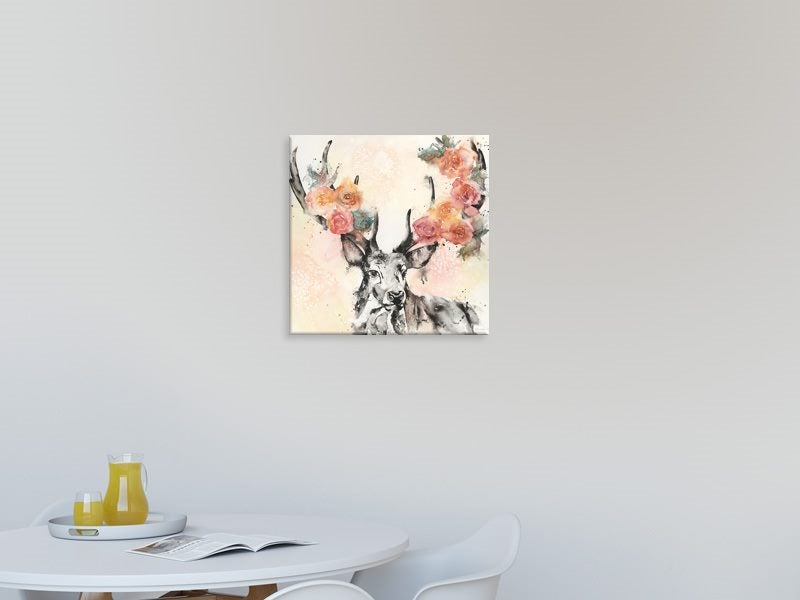 Deer Stag - Flowers - Contemporary Art - Animal - Wall Art - Art Prints Carousel 2