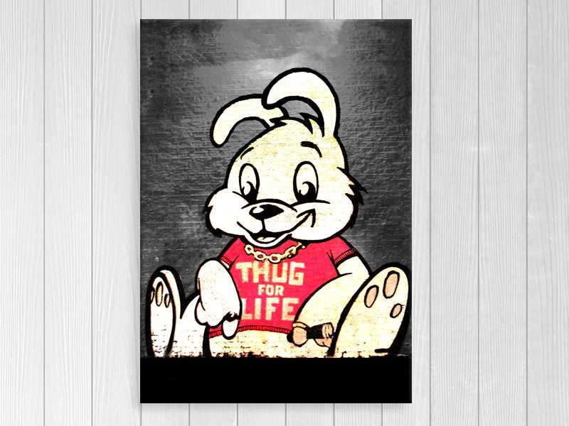 Banksy's Graffiti | Banksy Art | Street Art | Graffiti | Thug For Life Bunny Carousel 1