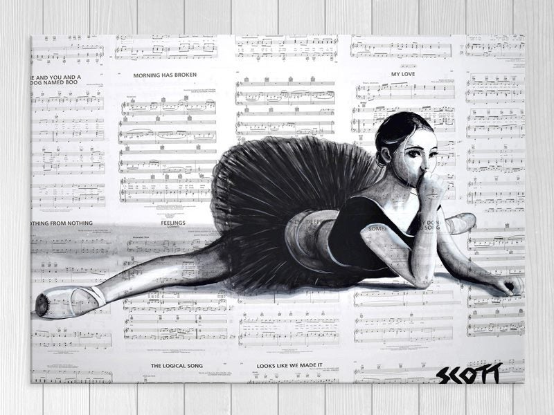 Woman - Ballet - Black And White - Contemporary Art - Wall Art - Art Prints Carousel 1