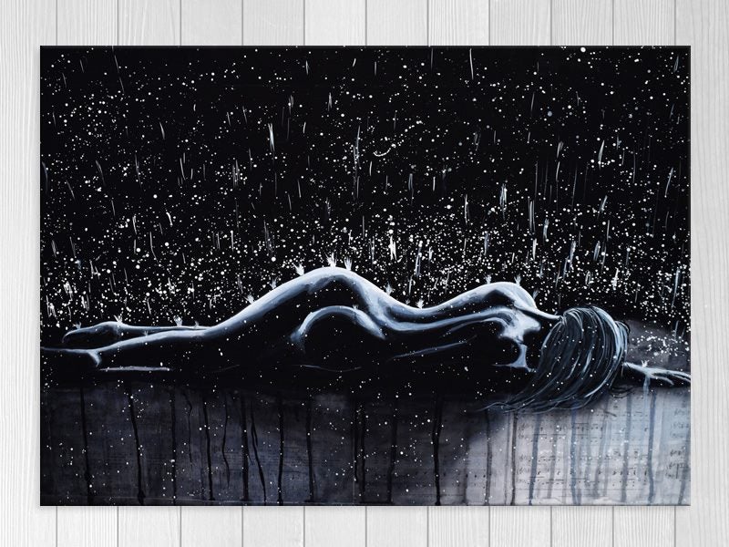 Woman - Nude - Contemporary Art - Black And White - Wall Art - Art Prints Carousel 1