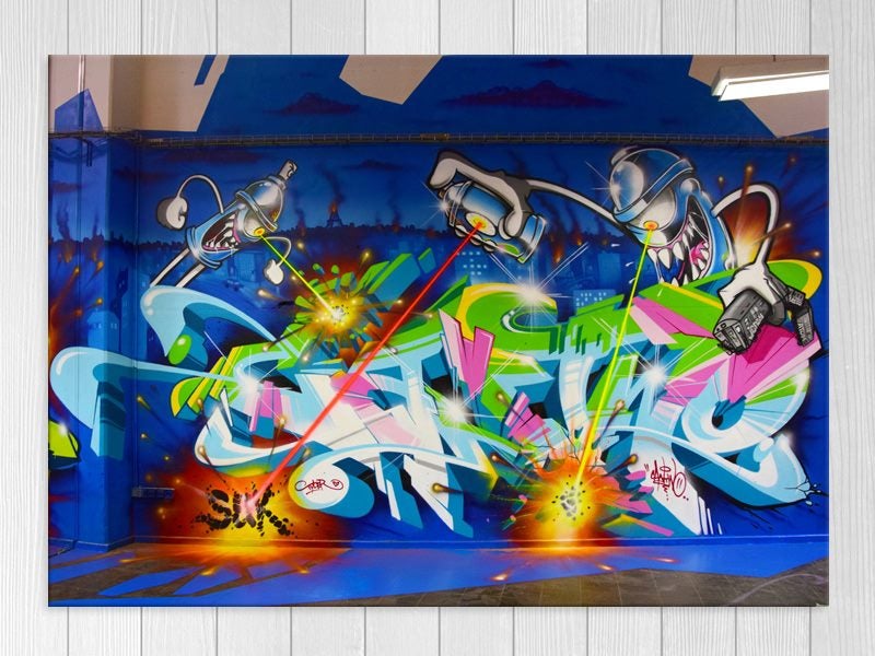 Pop Art - Blue - Street Art - Colourful - Graffiti Art - Wall Art - Art Prints Carousel 1