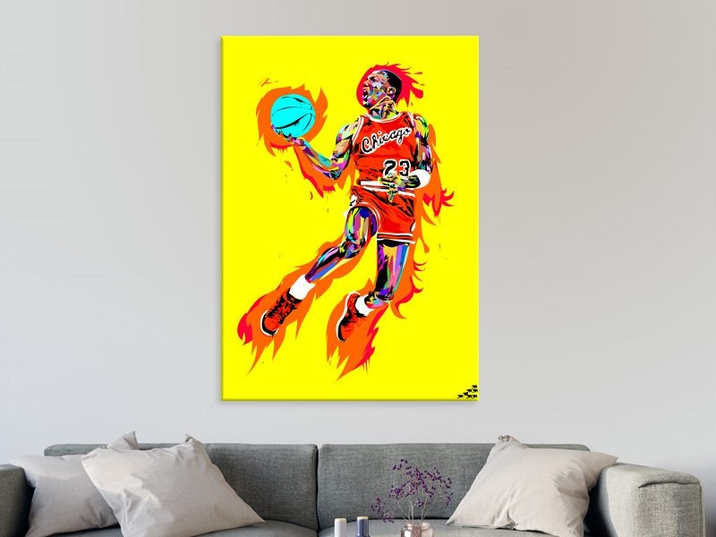 Pop Art - Michael Jordan - Yellow - Graffiti Art - Wall Art - Art Prints Carousel 2