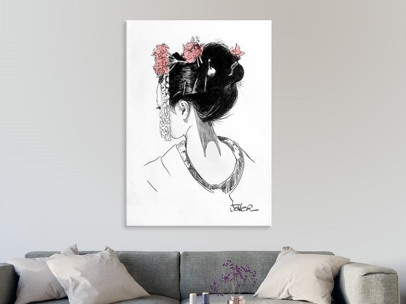 Japanese - Woman - Lady - Contemporary Art - Pop Art - Pink - Art Prints Carousel 2