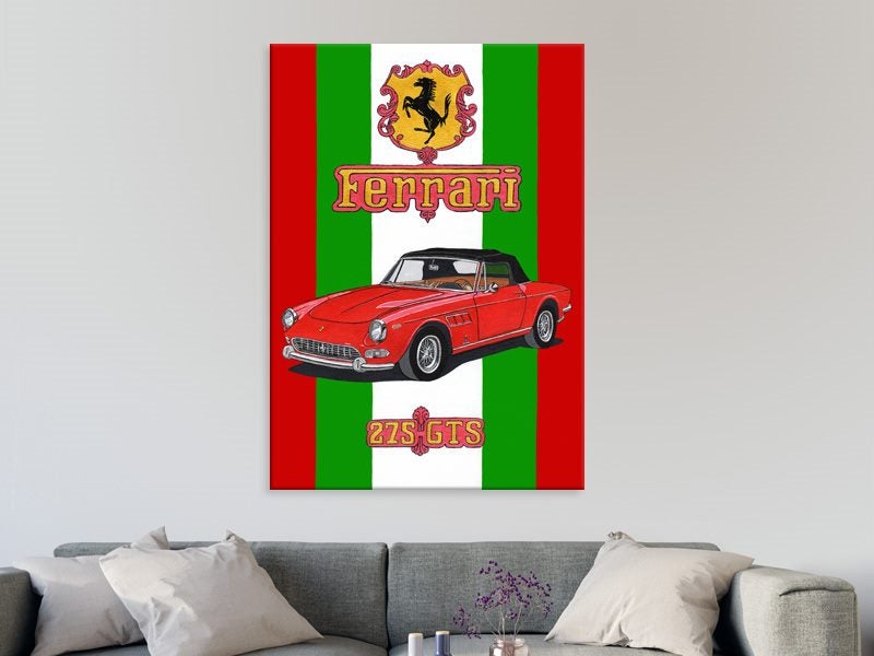 Car - Pop Art - Red, White, Green - Graffiti Art - Wall Art - Art Prints Carousel 2