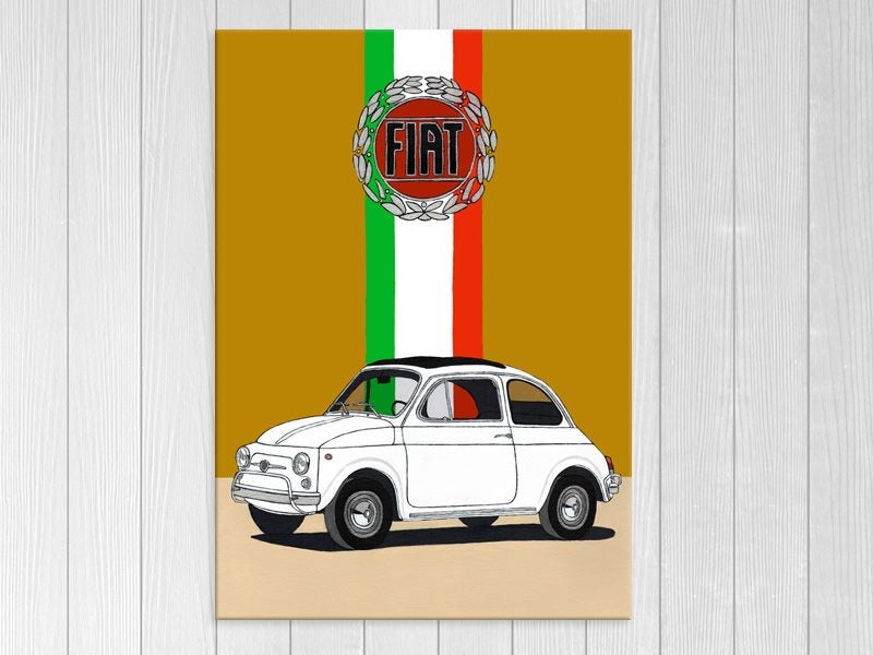 Car - Pop Art - White - Red, Green - Graffiti Art - Wall Art - Art Prints Carousel 1