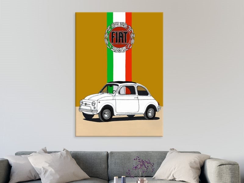 Car - Pop Art - White - Red, Green - Graffiti Art - Wall Art - Art Prints Carousel 2