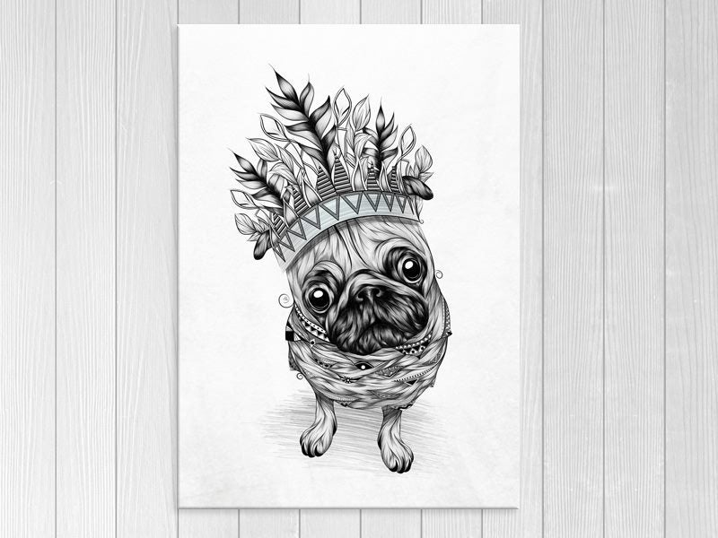 Dog - Black And White - Contemporary Art - Animal - Wall Art - Art Prints Carousel 1