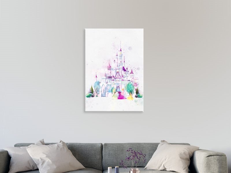 Disney Castle - Pop Art - Pink, Purple - Kids Art - Wall Art - Art Prints Carousel 2