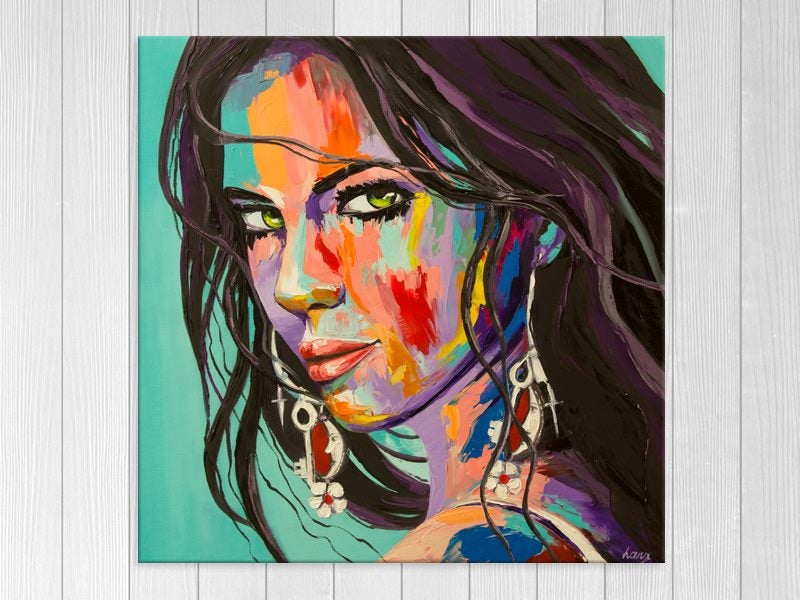 Woman - Pop Art - Graffiti Art - Green - Colourful - Wall Art - Art Prints Carousel 1