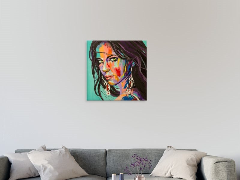 Woman - Pop Art - Graffiti Art - Green - Colourful - Wall Art - Art Prints Carousel 2