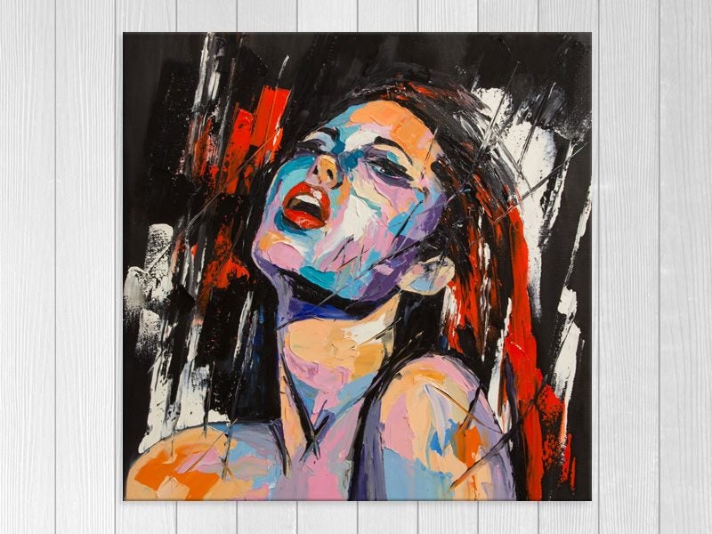 Woman - Pop Art - Graffiti Art - Black - Colourful - Wall Art - Art Prints Carousel 1