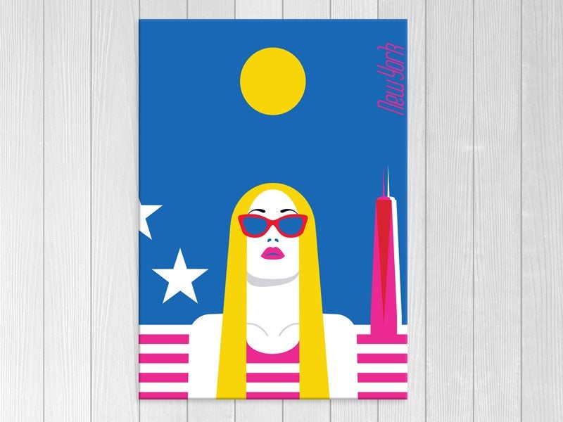 Pop Art - New York - Lady - Woman - Colourful - Graffiti - Wall Art - Art Prints Carousel 1