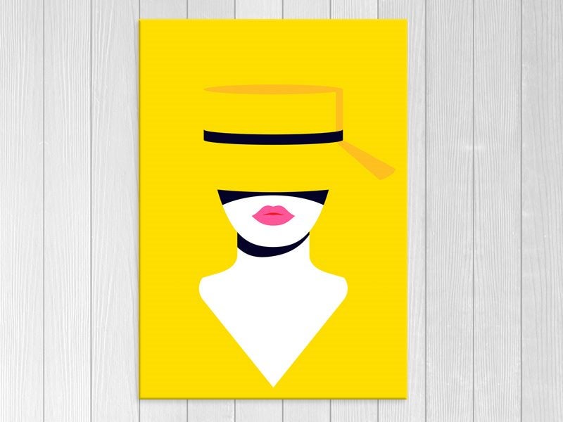 Pop Art - Lady - Woman - Abstract - Yellow - Graffiti - Wall Art - Art Prints Carousel 1