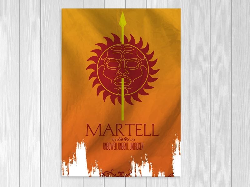 Game Of Thrones - Pop Art - Martell - Orange, Red - Graffiti - Art Prints Carousel 1