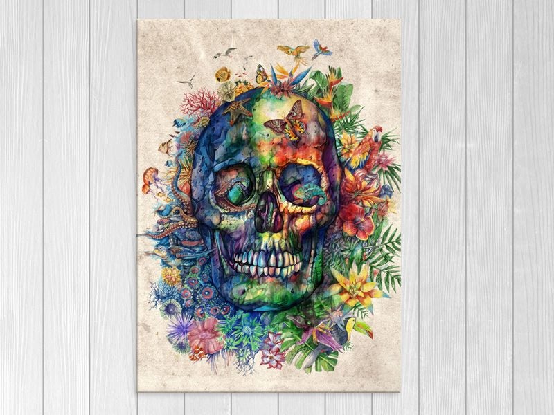 Skull - Pop Art - Flowers - Day Of The Dead - Graffiti - Wall Art - Art Prints Carousel 1