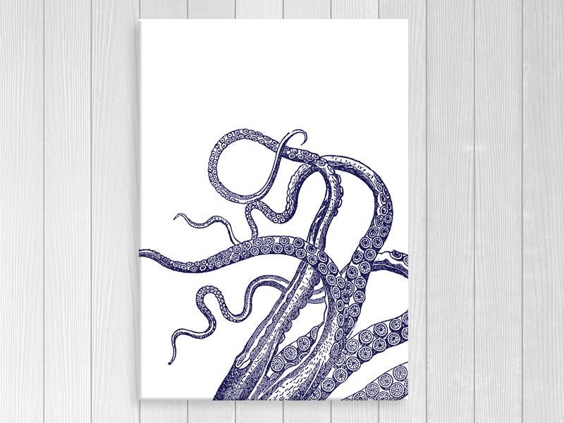 Blue - Animal - Contemporary Art - Octopus - Pop Art - Wall Art - Art Prints Carousel 1