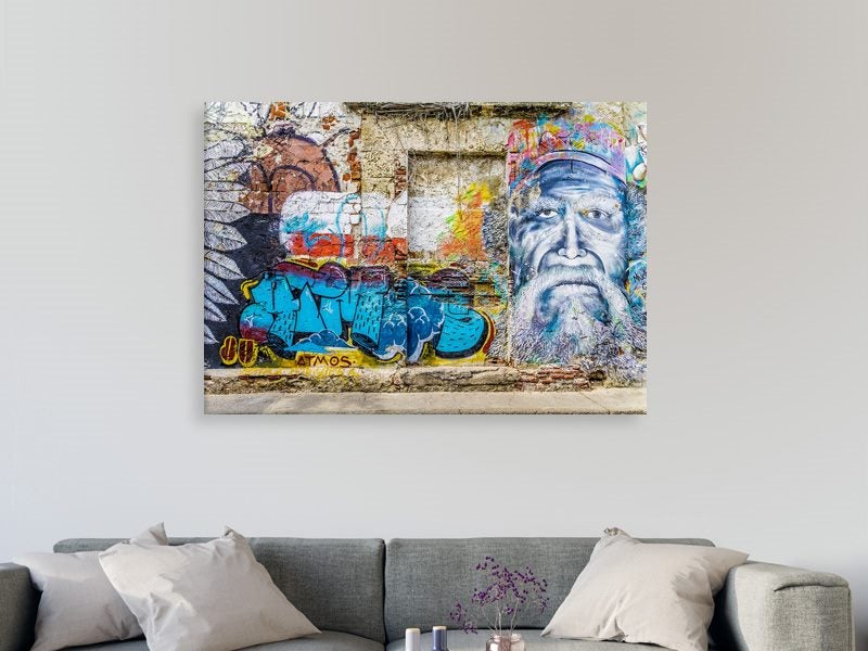 Graffiti Art - Street Art - Blue - Market - Pop Art - Wall Art - Art Prints Carousel 2