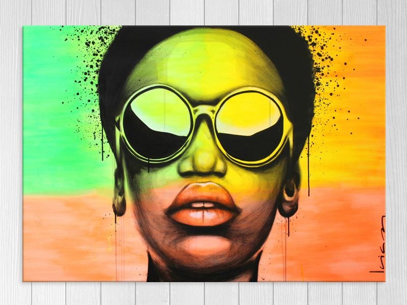 Woman - African - Pop Art - Green - Orange - Art Prints Carousel 1