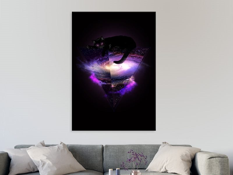 Cat - Space - Pop Art - Purple, Black - Graffiti - Wall Art Carousel 2
