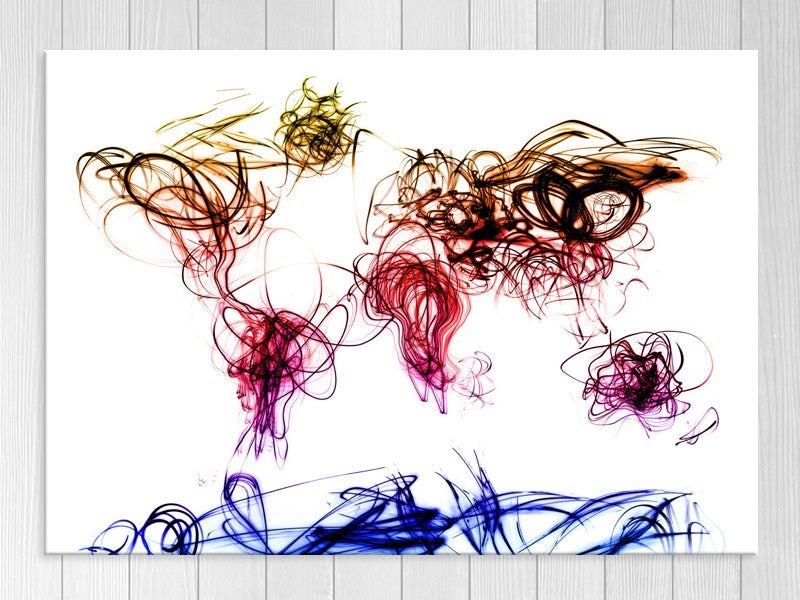 Abstract World Map - Contemporary Art - Map - Colourful Carousel 1