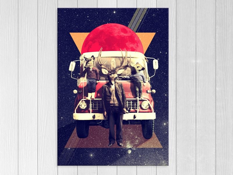 Deer Stag - Car - Space - Pop Art - Geometric - Wall Art - Art Prints Carousel 1