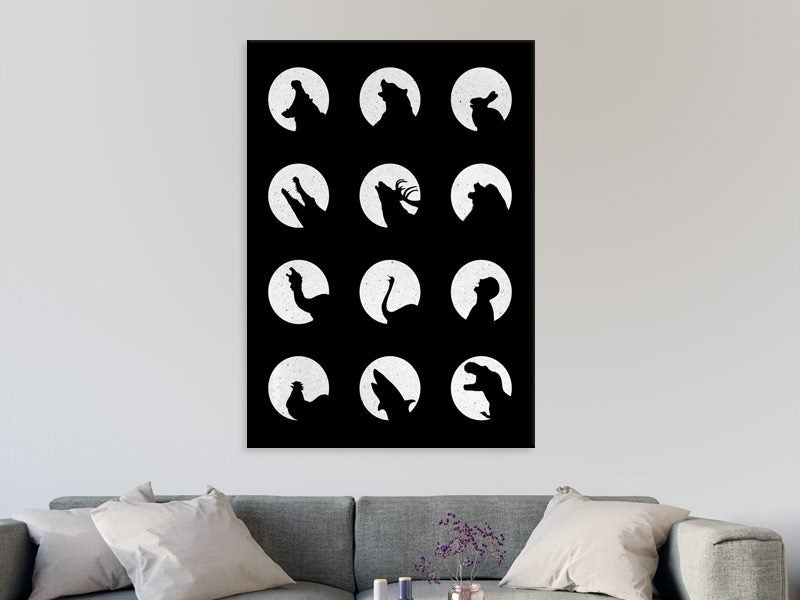 Pop Art - Animal - Circles - Black And White - Wall Art - Art Prints Carousel 2