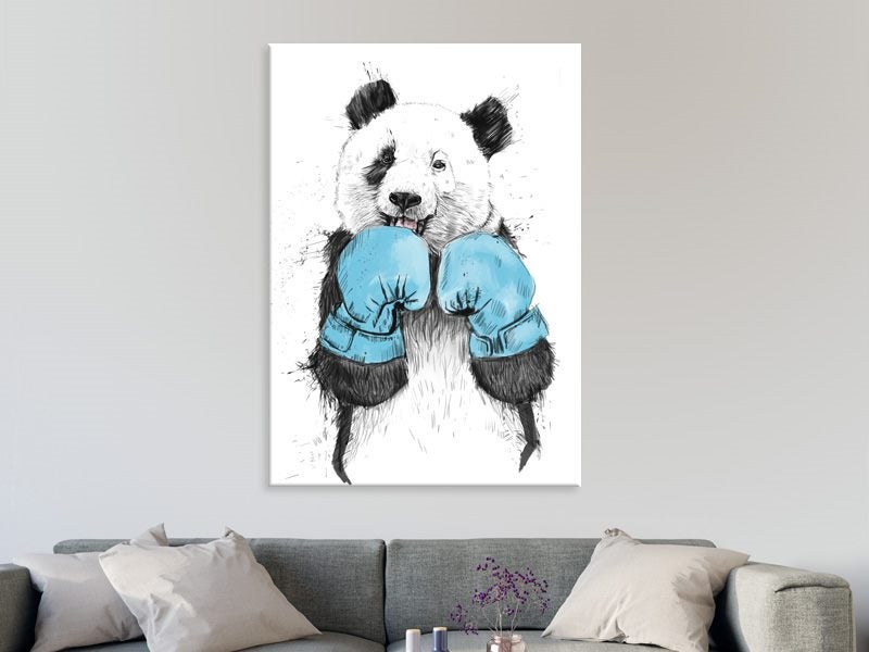 Panda - Pop Art - Black And White - Blue - Animal - Wall Art - Art Prints Carousel 2
