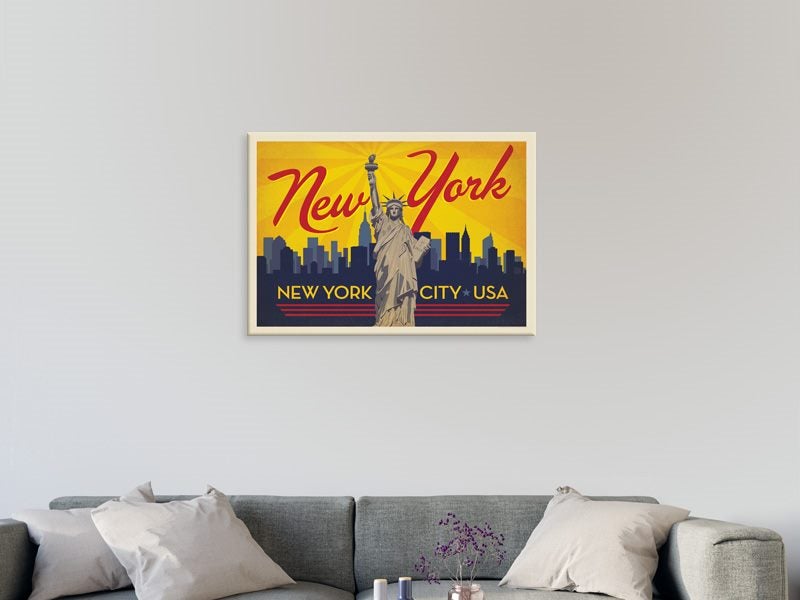 Retro - Vintage - New York - Pop Art - Liberty - Wall Art - Art Prints Carousel 2