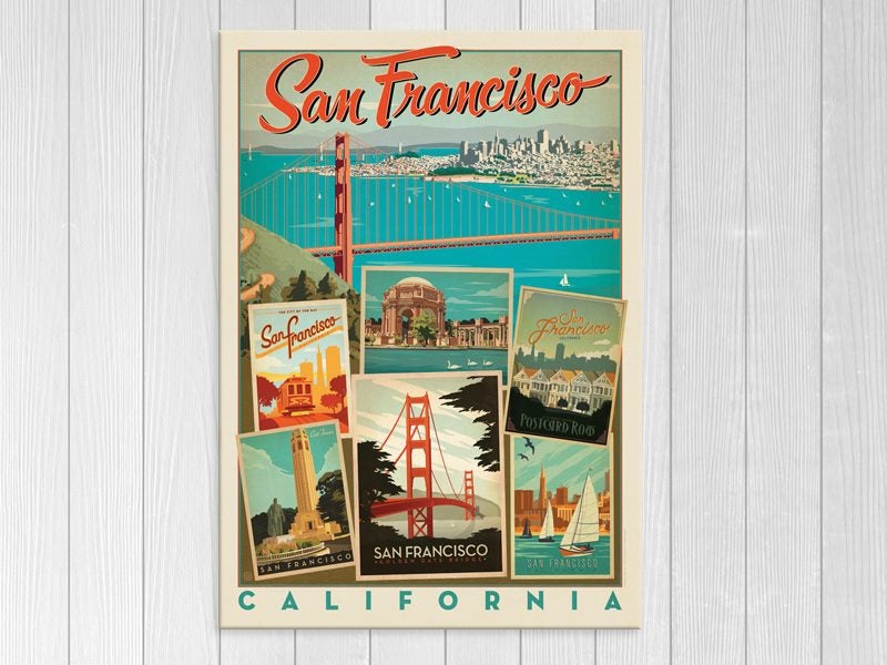 Retro - Vintage - San Francisco - Pop Art - Travel - Wall Art - Art Prints Carousel 1