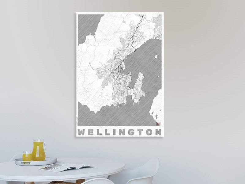 New Zealand - Wellington Map - Contemporary Art - Wall Art - Art Prints Carousel 2