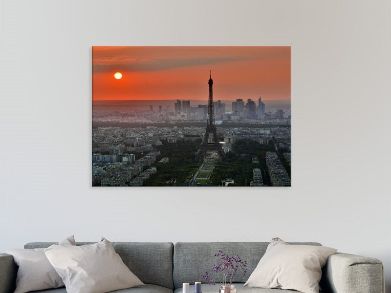 Paris - Sunset - Landscape - City - Red - Wall Art - Artwork - Art Prints Carousel 2