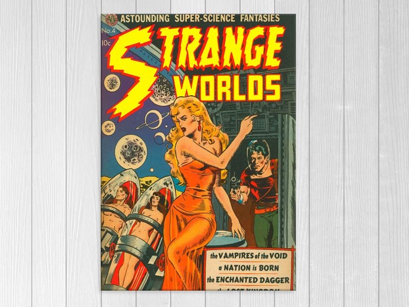 Pop Art - Comic Art - Lady - Space - Nude - Wall Art - Poster Art - Art Prints Carousel 1