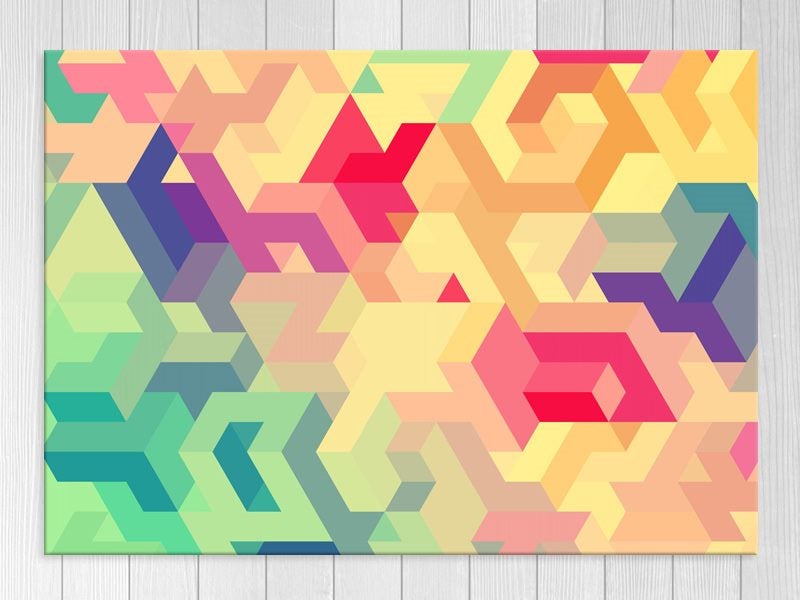 Geometric - Green - Yellow - Pink - Contemporary Art - Wall Art - Art Prints Carousel 1