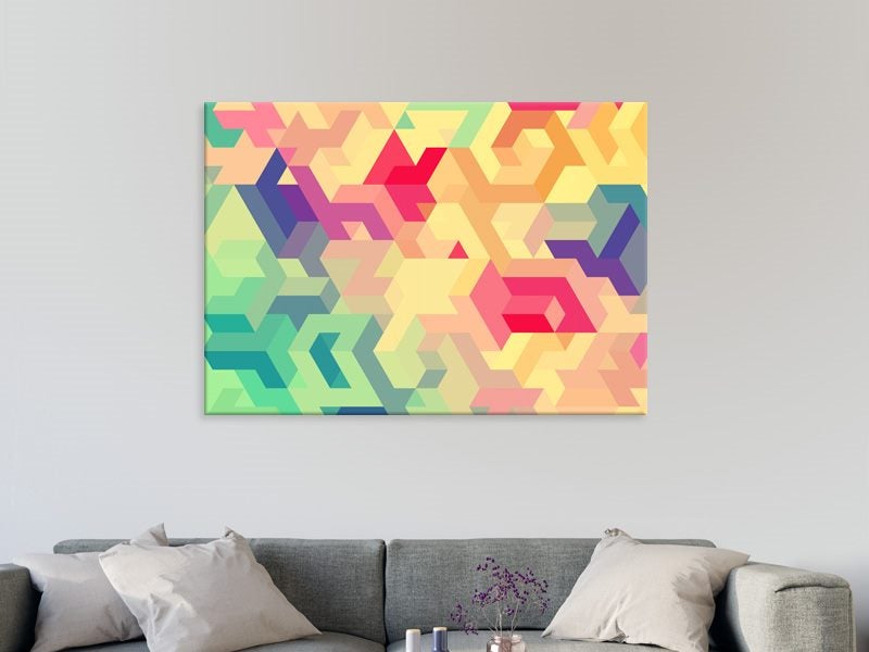 Geometric - Green - Yellow - Pink - Contemporary Art - Wall Art - Art Prints Carousel 2