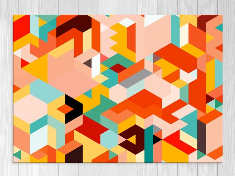 Geometric Art - Orange - Green - Contemporary Art - Wall Art - Art Prints Carousel 1