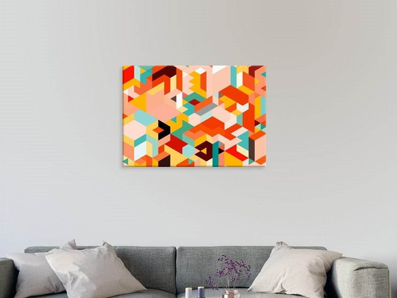 Geometric Art - Orange - Green - Contemporary Art - Wall Art - Art Prints Carousel 2
